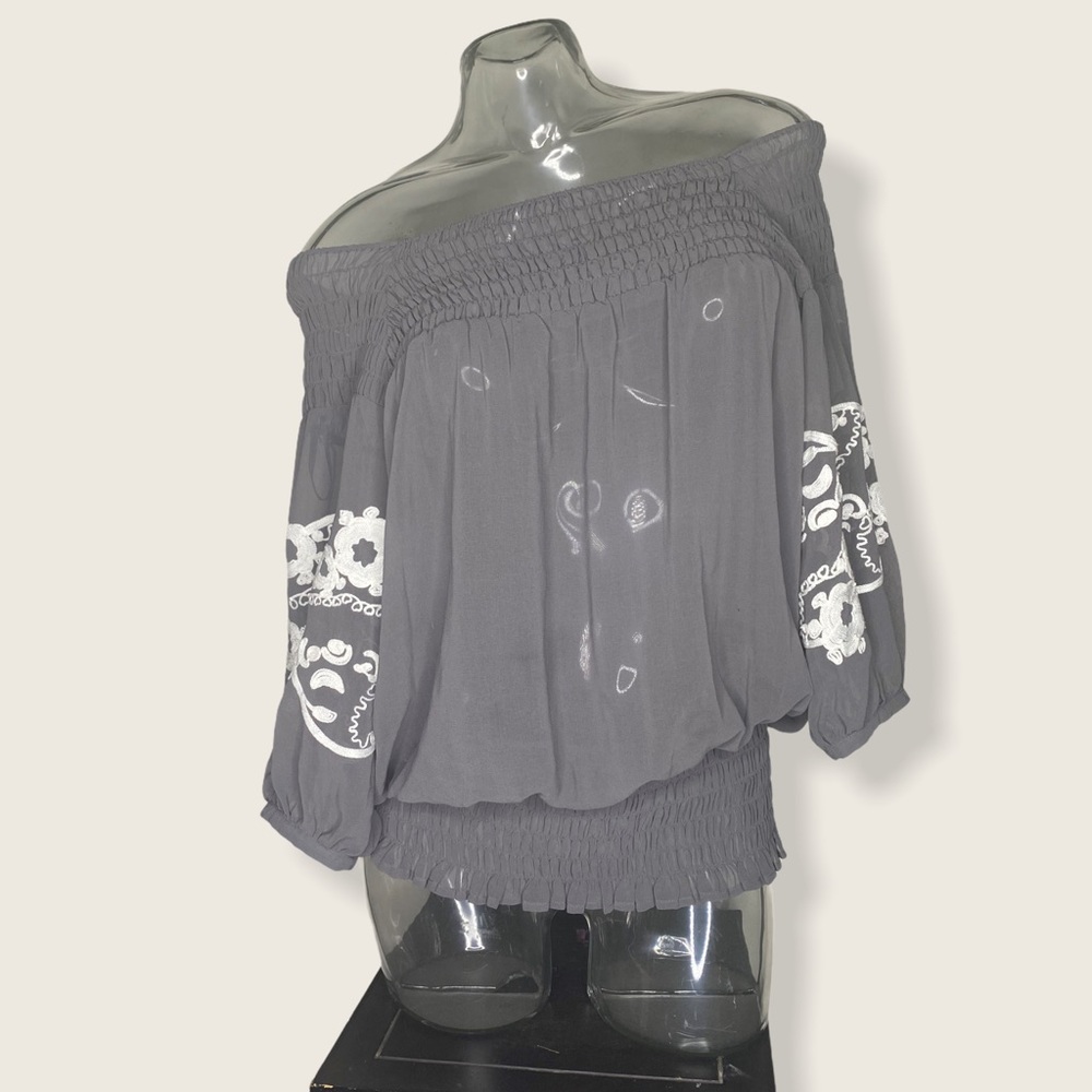 Sheer off the shoulder boho top